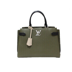 LOUIS VUITTON Lock Me Day Laurier Toffee Latte Noir Leather Suede Handbag